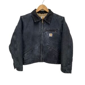 Carhartt Detroit‎ Jacket Sherpa Lined Womens Medium WJ097 PTL Petrol Gray